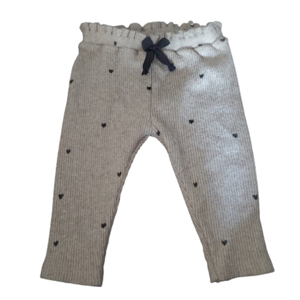 Zara Toddler Ruffle Waistline Heart Ribbed Leggings
